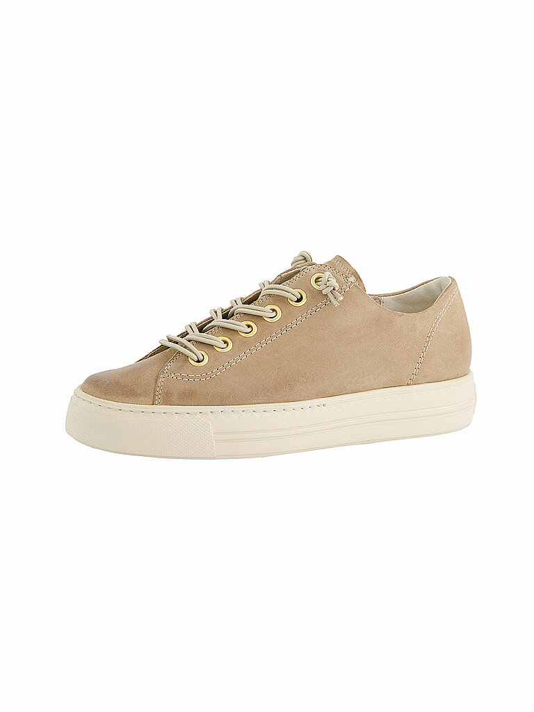 Sneaker PAUL GREEN "Paul Green Sneaker Veloursleder", Damen, Gr. 38,5, braun (hellbraun), Veloursleder, Schuhe Sneaker
